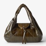 FENDI Spy Olive green inlaid hagfish leather bag